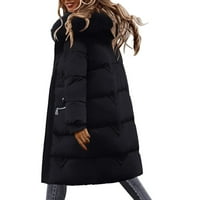 Fitoron téli kabátok Női meleg puffadt alkalmi Párnázott kabát laza Fit kapucnis Fau szőrme Anorak steppelt dzsekik