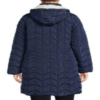 Big Chill Női Plusz méret Fau Sherpa Hood Puffer Coat