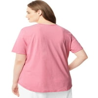 Shirred & csíkos Scoop-nyakú Női Jersey póló