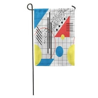 Színes Bauhaus geometriai minta a Modern absztrakt modernizmusban 80-as évek Avant Garden Flag dekoratív Flag House