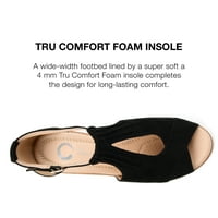 Journee kollekció női Kedzie Tru Comfort Foam széles szélességű peep lábujj ék szandál