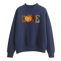 Aufmer Clearance női pulóverek, Crewneck grafikus blúz Lady kapucnis Nyomtatott Hosszú ujjú plusz Kerek nyakú kapucnis