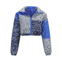 Sngxgn Női steppelt Puffer kabát steppelt Párnázott le kabát felsőruházat téli kabátok nőknek, Kék, M méret