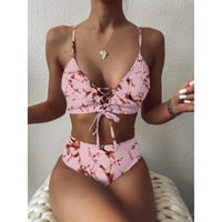 Corashan szexi trópusi Ruhák Női kötőfék Női Divat Split Bikini Beach fürdőruha tinta nyomtatás esztétikai Bikini