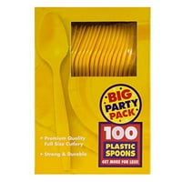 Papír Eldobható Műanyag Kanál Fél Csomag, Sárga, 100 Doboz