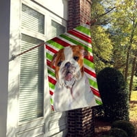 Caroline kincsei SS4553-zászló-szülő Bulldog Angol Candy Cane Ünnep Karácsonyi zászló, Többszínű