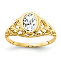 Primal arany karátos sárga arany 7x ovális köbös cirkónium gyűrű