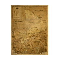 Red Atlas Designs A „régi Mali térkép” vászon művészete