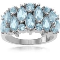 Női kék topaz ródiummal bevont ezüst divatgyűrű