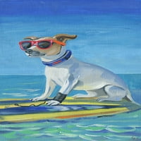 Cool Surf kutya festmény nyomtatás becsomagolt vászon
