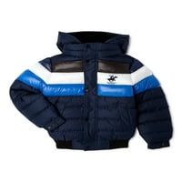 Beverly Hills Polo Club Boys Stripe Puffer Coat, Méret 8-20