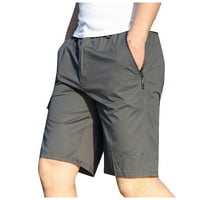 Guvpev férfi nyári zseb cipzáras testépítő zseb rövidnadrág Sport Alkalmi nadrág-szürke XXXL