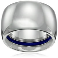 Zafír volfrám klasszikus ovális kobalt belső csíkkal kényelemhez fitt esküvői zenekarok gyűrűk, 10. méret