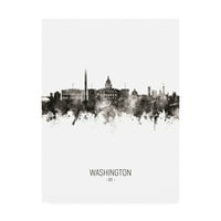 Védjegy Szépművészet 'Washington DC Skyline Portré II' vászon művészete, Michael Tompsett
