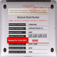 KAISHEK kemény védőburkolat burkolat kompatibilis a MacBook Pro 14 A2779 A2442, színes B 1106