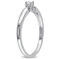 Miabella női hercegnő-vágású gyémánt akcentus ezüst pasziánsz eljegyzési gyűrű