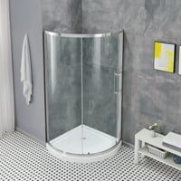 Ove Decors Breeze Pro H ívelt sarok zuhany ajtó, tiszta üveg és zuhanybázis és króm hardver