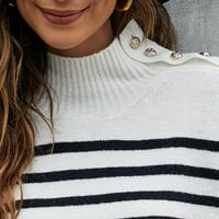 Női Hosszú ujjú Legénység nyak Csíkos Színes blokk kényelmes laza Túlméretezett kötött pulóver pulóver