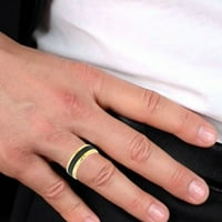 Férfi fekete és aranyozott rozsdamentes acél gyűrű