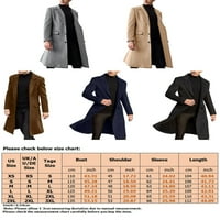 Férfi kabát hosszú ujjú felsőruházat Egyszínű viharkabát Téli meleg felöltő irodai kabátok Fekete XL