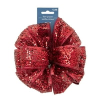 Idő - A Collection specialty Red Chunky Glitter háló íj