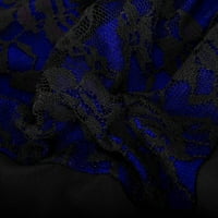 Női Hosszú ujjú nyak gótikus csipke ruha Hosszú ujjú nyak ruha, Kék M