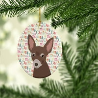 Chihuahua Csokoládé Karácsonyi Kerámia Dísz
