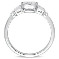 Carat T.W. Gyémánt 10KT fehérarany art deco gyűrű