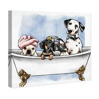 Fürdő és mosoda háziállatok a kádban fürdőkádak 16.00 16.00 festmény vászon Art Print