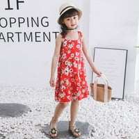 Ketyyh-chn nyári ruhák lányoknak kislány ruhák kisgyermek gyerekek csúszós ruha strand ruha piros,130