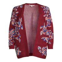 A Pioneer Woman Floral Jacquard Open Front Cardigan, Női