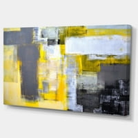 Designart 'Grey And Yellow Blur Abstract' absztrakt vászon művészet nyomtatás