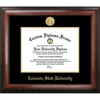 Campus képek CO999GED-8. be. Colorado Állami Egyetem Arany Dombornyomott Diploma Keret-Szatén Mahagóni