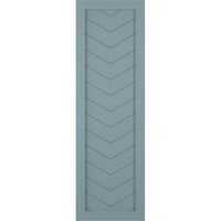 Ekena Millwork 15 W 35 H True Fit PVC egy panel Chevron modern stílusú rögzített redőnyök, békés kék