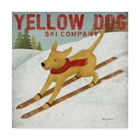 Védjegy Képzőművészet 'Yellow Dog Ski Co' vászon művészete, Ryan Fowler