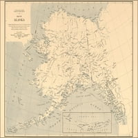 24 x36 Galéria poszter, Alaszka térképe 1909