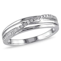 Miabella női gyémánt akcentus ezüst crossover ígéret gyűrű