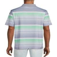 Ben Hogan férfi és nagy férfi teljesítményű rövid ujjú csíkos nyomtatási golf póló, legfeljebb 5xl
