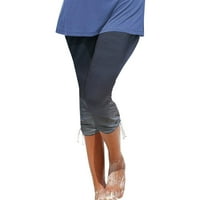Vivianyo HD Molett Női nadrág Clearance női nyári alkalmi zsinórral nyomtatott vágott nadrág Flash Csákány szürke