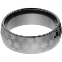 Félkör alakú fekete cirkónium gyűrű lézeres foci kivitelben