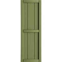 Ekena Millwork 1 2 W 88 ​​ H True Fit PVC, négy tábla keretezett tábla-N-Batten redőnyök, moha zöld