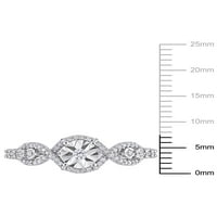 Carat T.W. Gyémánt sterling ezüst ígéret gyűrű