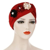 Pxiakgy baseball sapka női szilárd virágos India kalap fodros rák kemo Beanie Turbán Wrap Cap Fekete + Egy méret