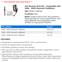 C Vevő szárító készlet-kompatibilis-Chevy Trailblazer 2008