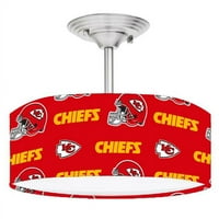 Cool rajongók DR-Chiefs NFL labdarúgó fény csiszolt nikkel dob LED lámpa lámpatest