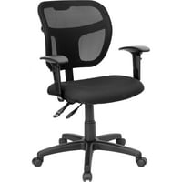 Flash bútorok Mid-Back Fekete Háló forgatható feladat irodai szék hátsó magasságállítás és állítható karok
