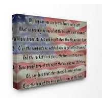 Stupell Industries American Flag Dal idézet Word Design Canvas Wall Art készítette: Daniel Sproul