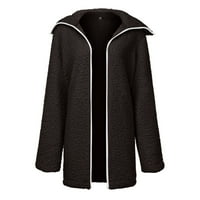 Fesfesfes plüss kabát női meleg Fau kabát kardigán téli szilárd hosszú ujjú felsőruházat eladó Clearance