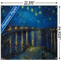 Csillagos éjszaka a Rhone felett Vincent Van Gogh fali poszter Nyomócsapokkal, 14.725 22.375