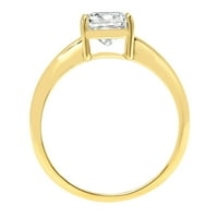 1. ct ragyogó párna vágott tiszta szimulált gyémánt 18K sárga arany Pasziánsz gyűrű SZ 7.5